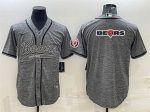 Chicago Bears Gray Team Big Logo With Patch Cool Base Stitched Baseball Jersey