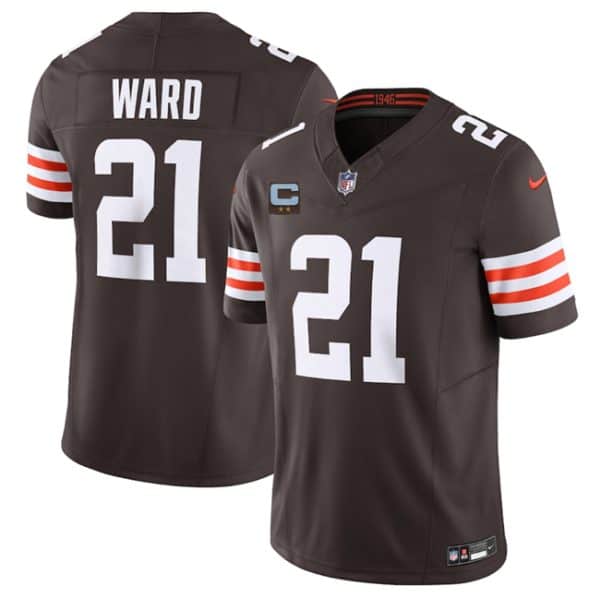 Cleveland Browns #21 Denzel Ward Brown 2025 F.U.S.E. With 2-Star C Patch Vapor Limited Stitched Jersey