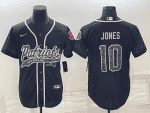 New England Patriots #10 Mac Jones Black Reflective With Patch Cool Base Stitched Baseball Jersey
