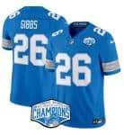 Detroit Lions #26 Jahmyr Gibbs Blue 2024 NFC North Champions F.U.S.E. Vapor Limited Stitched Jersey