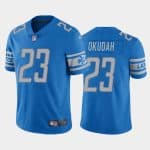 Detroit Lions #23 Jeff Okudah Blue Vapor Untouchable Limited Stitched Jersey