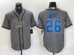 Detroit Lions #26 Jahmyr Gibbs Gray Cool Base Stitched Jersey