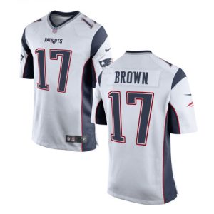 New England Patriots #17 Antonio Brown White Limited Stitched Jersey
