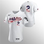 Oakland Athletics White #2 Khris Davis 2020 Stars Stripes Flex Base StitchedJersey