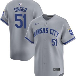 Kansas City Royals #51 Brady Singer Gray Away Stitched Jersey