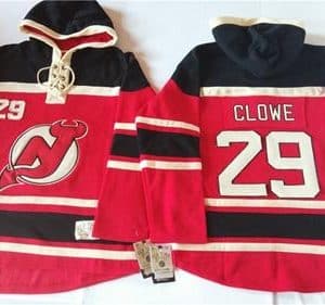 Devils #29 Ryane Clowe Red Sawyer Hooded Sweatshirt Stitched Jersey