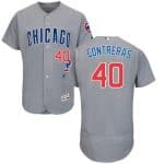 Cubs #40 Willson Contreras Grey Flexbase Authentic Collection Road Stitched Jersey