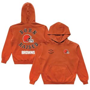 Cleveland Browns Born X Raised Orange Pullover Hoodie