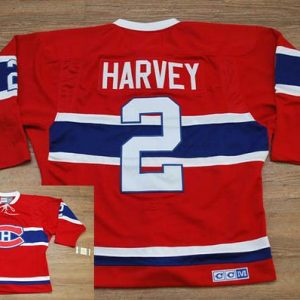 Canadiens #2 Doug Harvey Stitched Red CH CCM Throwback Jersey