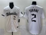 Milwaukee Brewers #2 Brice Turang White 'Gothic 414 Shadows Edition' Vapor Premier Limited Stitched Jersey