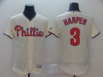 Philadelphia Phillies #3 Bryce Harper Majestic White Flex Base Stitched Jersey