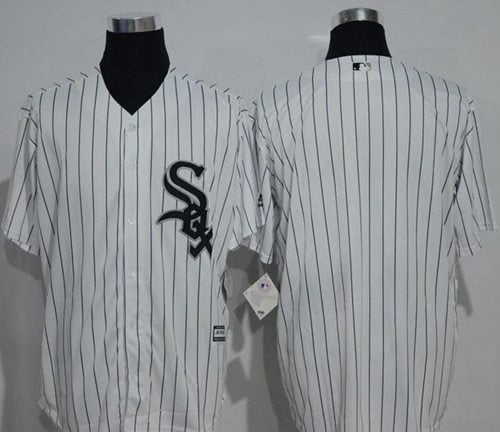 White Sox Blank White(Black Strip) New Cool Base Stitched Jersey
