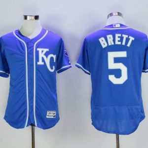 Royals #5 George Brett Royal Blue Flexbase Authentic Collection Stitched Jersey