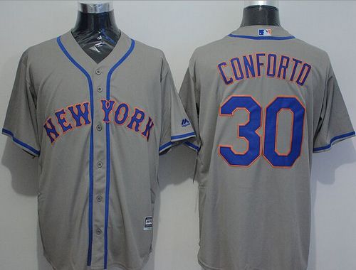 Mets #30 Michael Conforto Grey New Cool Base Stitched Jersey
