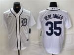Detroit Tigers #35 Justin Verlander White Cool Base Stitched Jersey