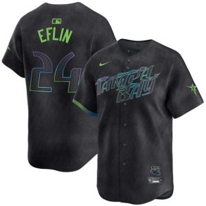 Tampa Bay Rays #24 Zach Eflin Charcoal 2024 City Connect Limited Stitched Jersey