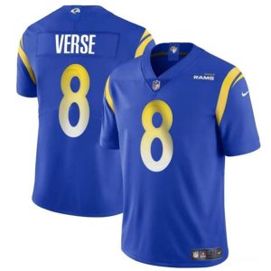 Los Angeles Rams #8 Jared Verse Blue 2024 Draft Vapor Untouchable Stitched Jersey