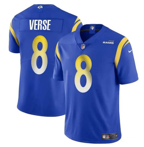 Los Angeles Rams #8 Jared Verse Blue 2024 Draft Vapor Untouchable Stitched Jersey