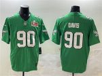 Philadelphia Eagles #90 Jordan Davis Green 2025 Super Bowl LIX Patch F.U.S.E. Throwback Vapor Untouchable Limited Stitched Jersey
