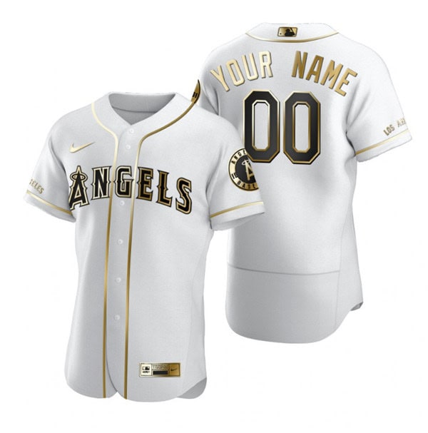 Los Angeles Angels Customized White Golden Edition Flex Base Sttiched Jersey