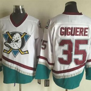 Ducks #35 Jean-Sebastien Giguere White CCM Throwback Stitched Jersey
