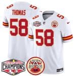 Kansas City Chiefs #58 Derrick Thomas White F.U.S.E. 2024 AFC West Division Champions Vapor Limited Stitched Jersey