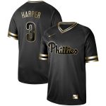 Philadelphia Phillies #3 Bryce Harper Black Gold Stitched Jersey