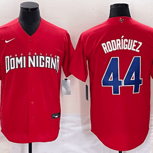 Dominican Republic #44 Julio Rodr¨ªguez 2023 Red World Classic Stitched Jersey