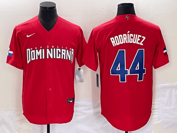 Dominican Republic #44 Julio Rodr¨ªguez 2023 Red World Classic Stitched Jersey