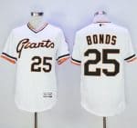 Giants #25 Barry Bonds White Flexbase Authentic Collection Cooperstown Stitched Jersey