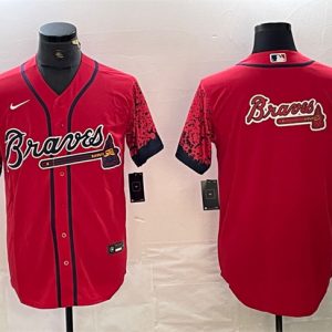 Atlanta Braves Red Team Big Logo City Connect Cool Base Stitched Jersey
