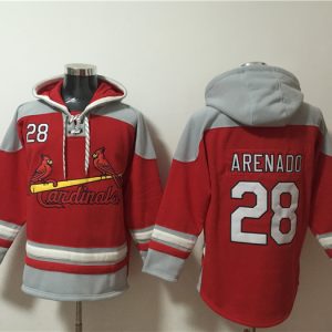 St.Louis Cardinals #28 Nolan Arenado Ageless Must-Have Lace-Up Pullover Hoodie