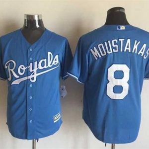 Royals #8 Mike Moustakas Light Blue Alternate 1 New Cool Base Stitched Jersey