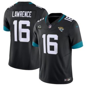 Jacksonville Jaguars #16 Trevor Lawrence Black 2023 F.U.S.E With 3-Star C Patch Vapor Untouchable Limited Stitched Jersey