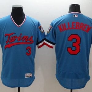 Twins #3 Harmon Killebrew Light Blue Flexbase Authentic Collection Cooperstown Stitched Jersey