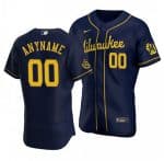Milwaukee Brewers Customized Navy Flex Base Stitched Jersey