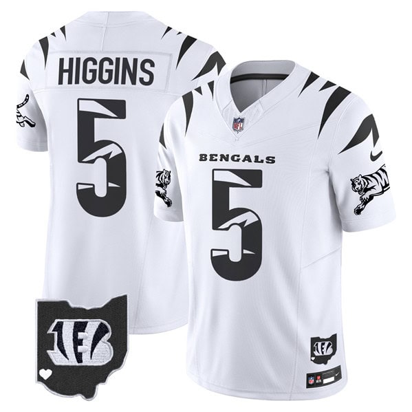 Cincinnati Bengals #5 Tee Higgins White Limited F.U.S.E. Special Vapor Untouchable Limited Stitched Jersey