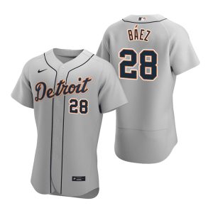 Detroit Tigers #28 Javier B¨¢ez Grey Flex Base Stitched Jersey