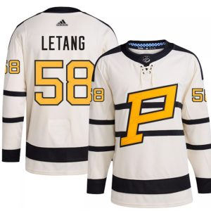 Pittsburgh Penguins #58 Kris Letang Cream 2023 Winter Classic Stitched Jersey