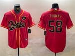 Kansas City Chiefs #58 Derrick Thomas Red Gold Cool Base Stitched Jersey