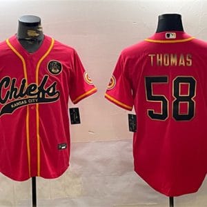 Kansas City Chiefs #58 Derrick Thomas Red Gold Cool Base Stitched Jersey