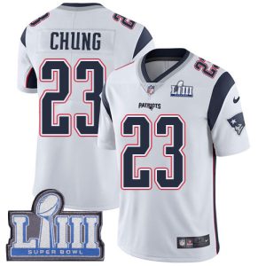 New England Patriots #23 Patrick Chung White Super Bowl LIII Vapor Untouchable Limited Stitched Jersey
