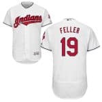 Indians #19 Bob Feller White Flexbase Authentic Collection Stitched Jersey