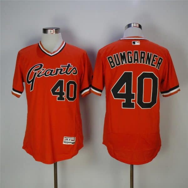 San Francisco Giants #40 Madison Bumgarner Orange Throwback Flexbase Stitched Jersey