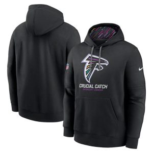 Atlanta Falcons Black 2024 Crucial Catch Club Pullover Hoodie