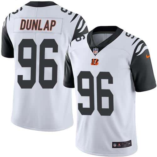 Bengals #96 Carlos Dunlap White Stitched Limited Rush Nike Jersey