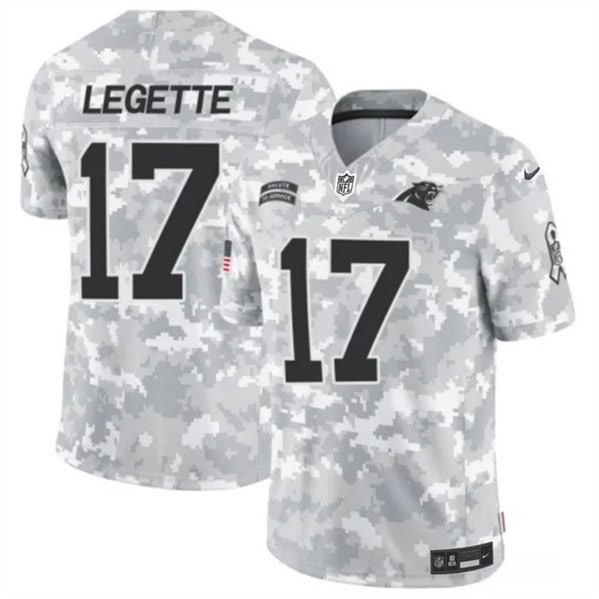 Carolina Panthers #17 Xavier Legette Arctic Camo 2024 F.U.S.E. Salute To Service Limited Stitched Jersey