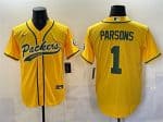 Green Bay Packers #1 Micah Parsons Gold Cool Base Stitched Jersey