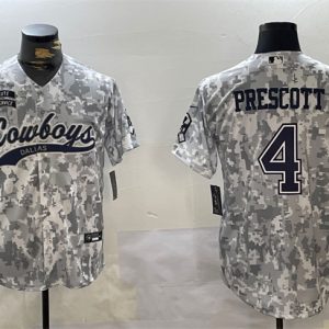 Dallas Cowboys #4 Dak Prescott 2024 Arctic Camo Salute To Service Stitched Jersey
