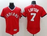 Indians #7 Kenny Lofton Red Flexbase Authentic Collection 1978 Turn Back The Clock Stitched Jersey